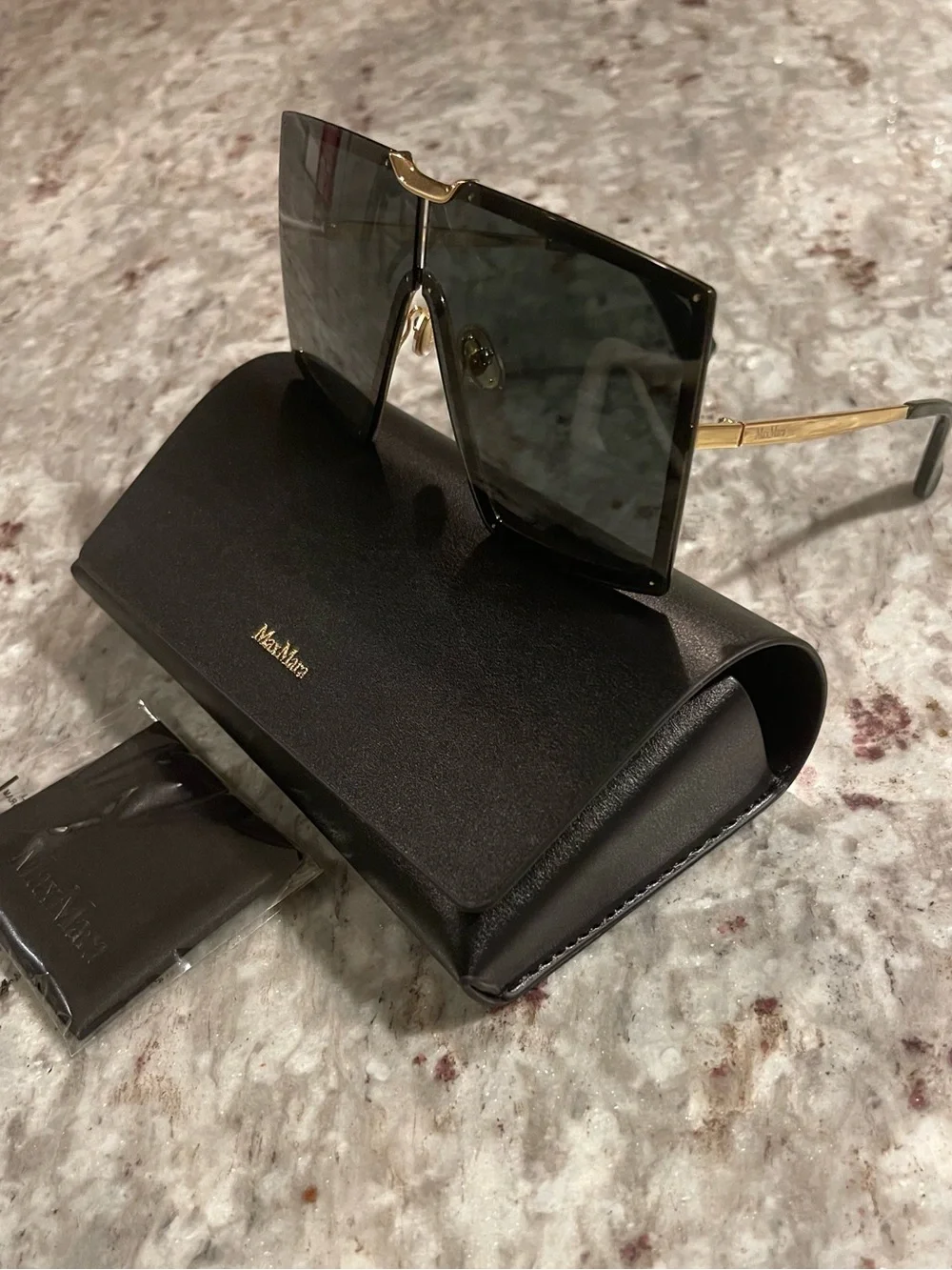 MAX MARA MM0117 SUNGLASSES IN GOLD DARK GREEN